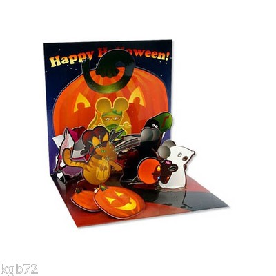 Pumpkin Mice Pop Up Greeting Card by Up With Paper Treasures # 901 Halloween