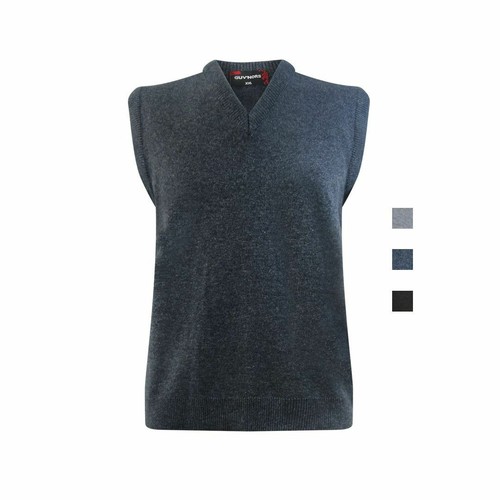 Mens V Neck Knitted Vest Tank Top 