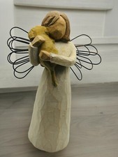 Susan Lordi Demdaco Willow Tree 1999 Angel of Friendship Figurine Holding Puppy