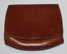 De Vecchi by Hamilton Hodge genuine leather purse Italy brown no strap