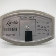 DIAMANTE IN BLISTER naturale Recarlo, cofanetto carati 0,16 purezza VVS colore G