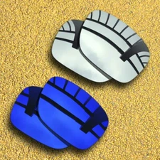 2 Pairs Polarized Lenses Replacement for-Oakley Holbrook Mix-Silver&Violet Blue
