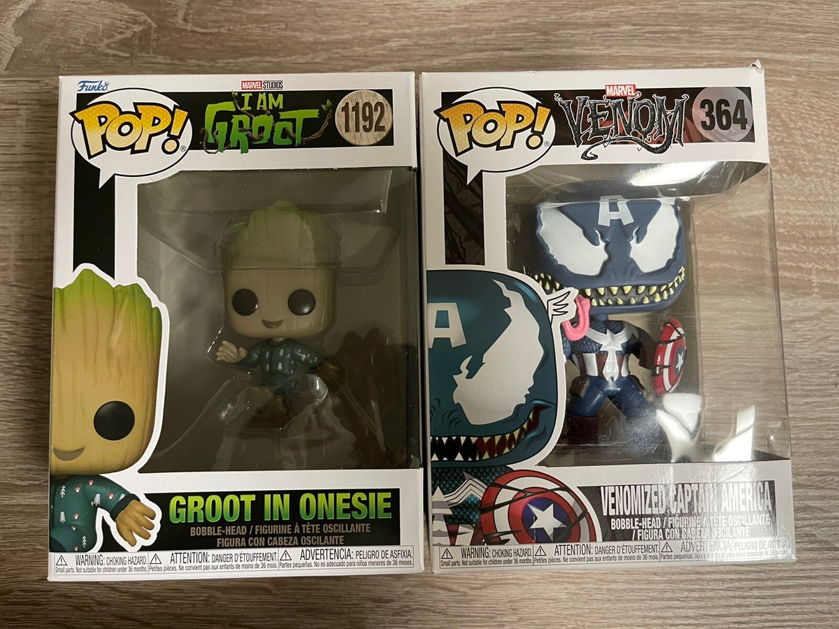 Funko Pop! Marvel I Am Groot 1192 & Venomized Captain America 364