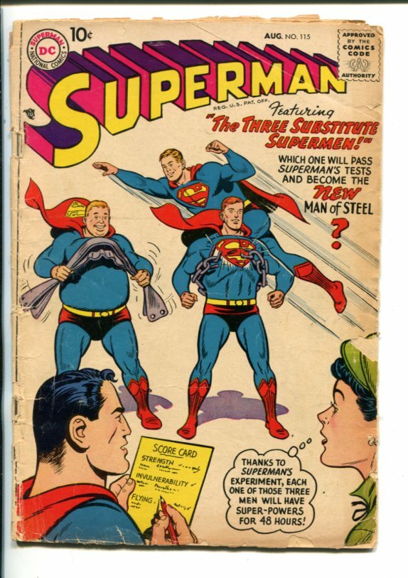 SUPERMAN -#115-1958-DC-SUBSTITUTE SUPERMEN-LOIS LANE-good minus | eBay