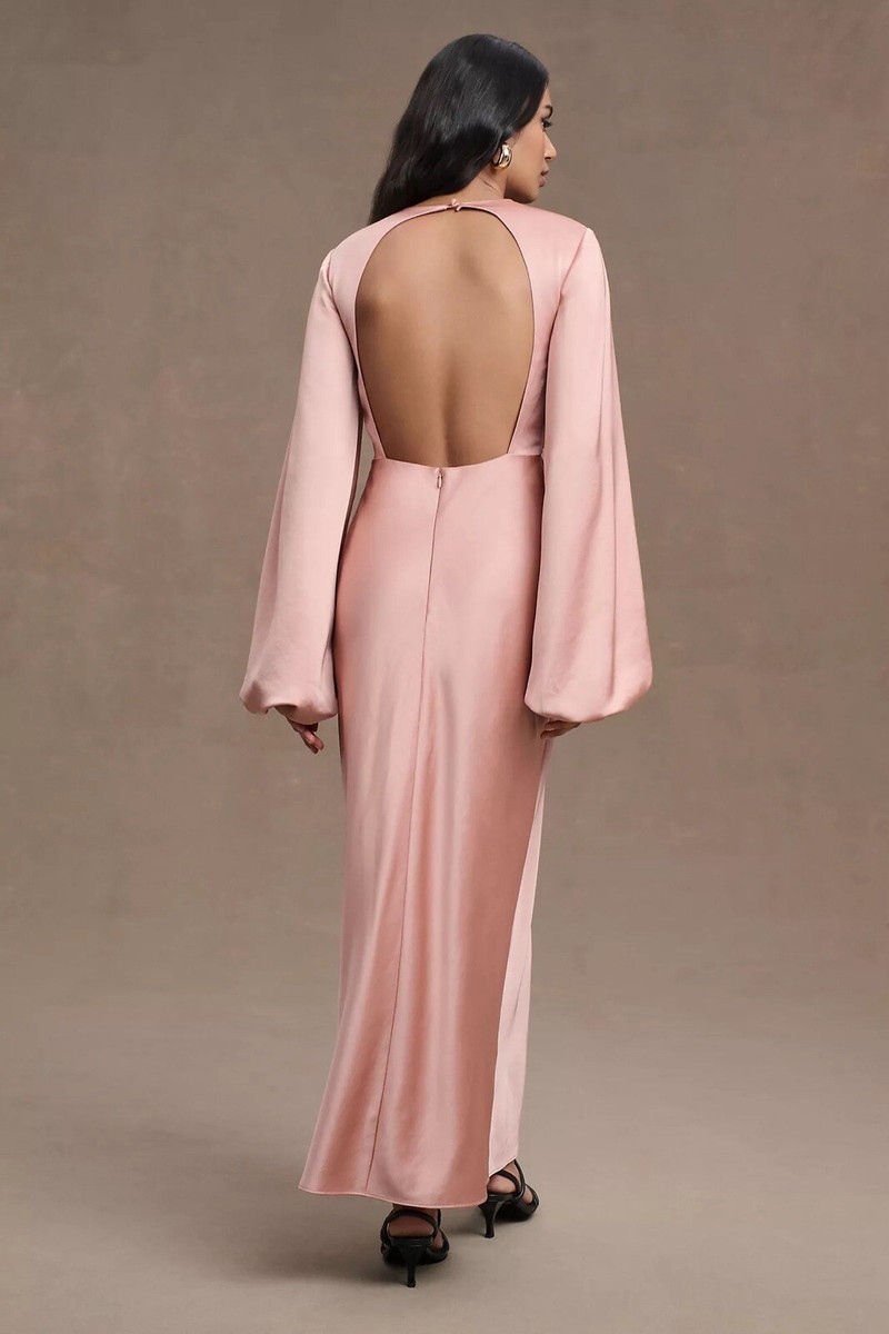 significant other demi backless dress New Anthropologie Significant Other Demi Backless Long-Sleeve Column Gown  Us10