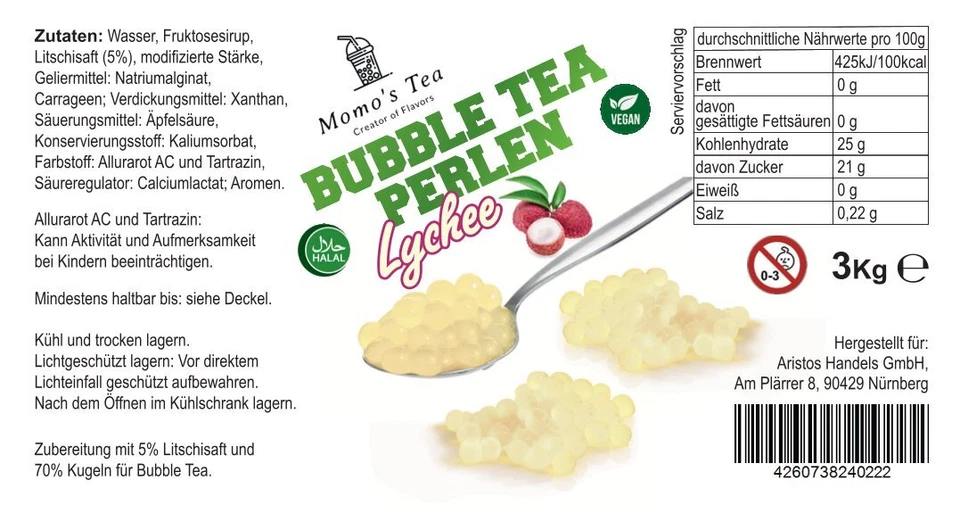 XXL Bubble Tea  3kg Popping Boba verschiedene Sorten  vegan /Helal  46 Portionen - Bild 4 von 4