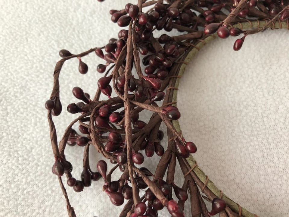 Кольцо для свечи темно-красная ягода для столба свечи венка деревенский декор рукоделие - Изображение 3 из 3