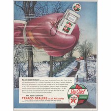 1954 Texaco Sky Chief: Pack More Punch Vintage Print Ad