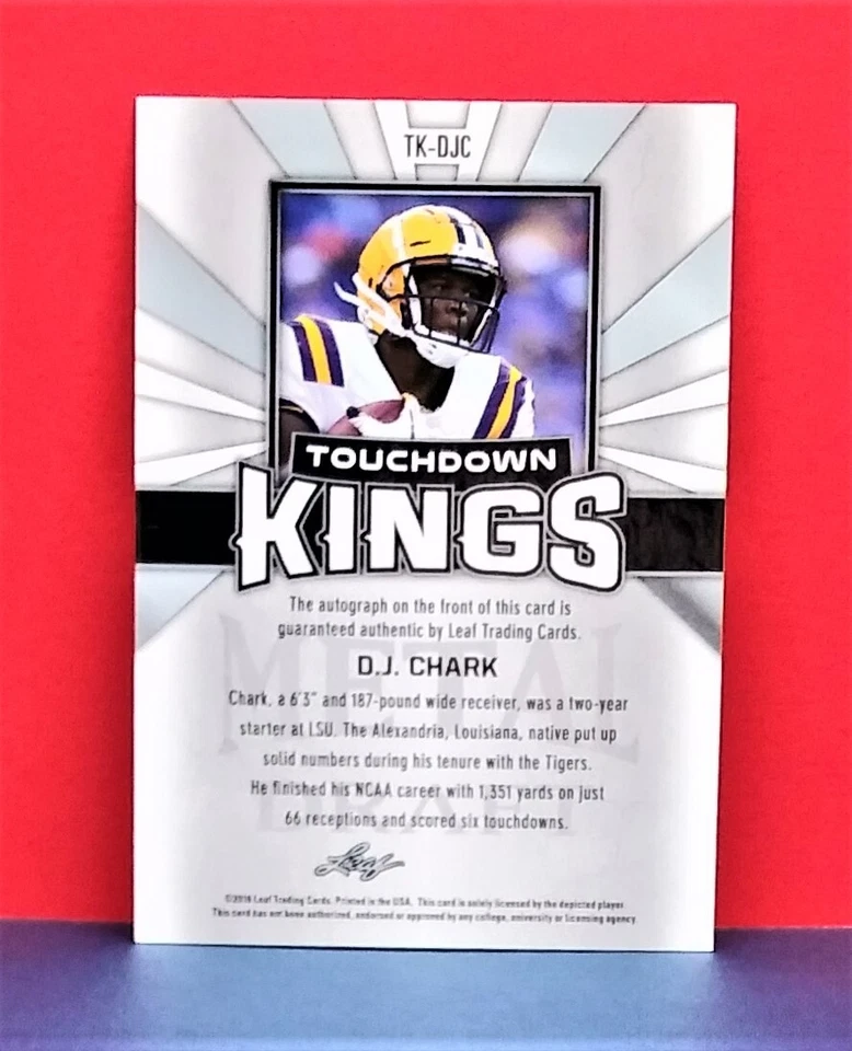 2018 Leaf Metal Draft Touchdown Kings DJ Chark #TK-DJC Refractor Rookie Auto RC - Image 2 of 2