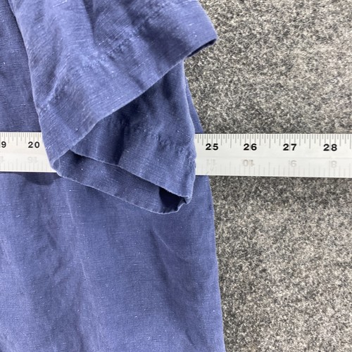 Cypress Shirt Men XL Blue Button Up Collared Short Sleeve Linen Regular Fit - Picture 6 of 8
