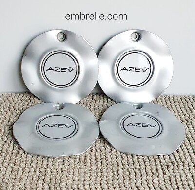 AZEV E ALUETT ELIA alloy wheels center caps set of 4 VERY RARE AUTHENTIC 90s