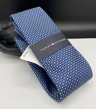 Tommy Hilfiger Men's Silk Blend Tie  Blue  Micro Neat  NEW MSRP: 69.50