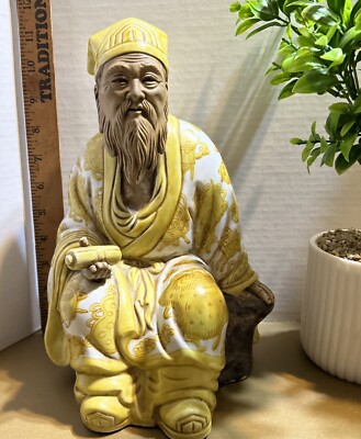 Chinese Immortal Ceramic Fuxing Yang Chen Good Fortune Wealth LRG Figurine  (R)