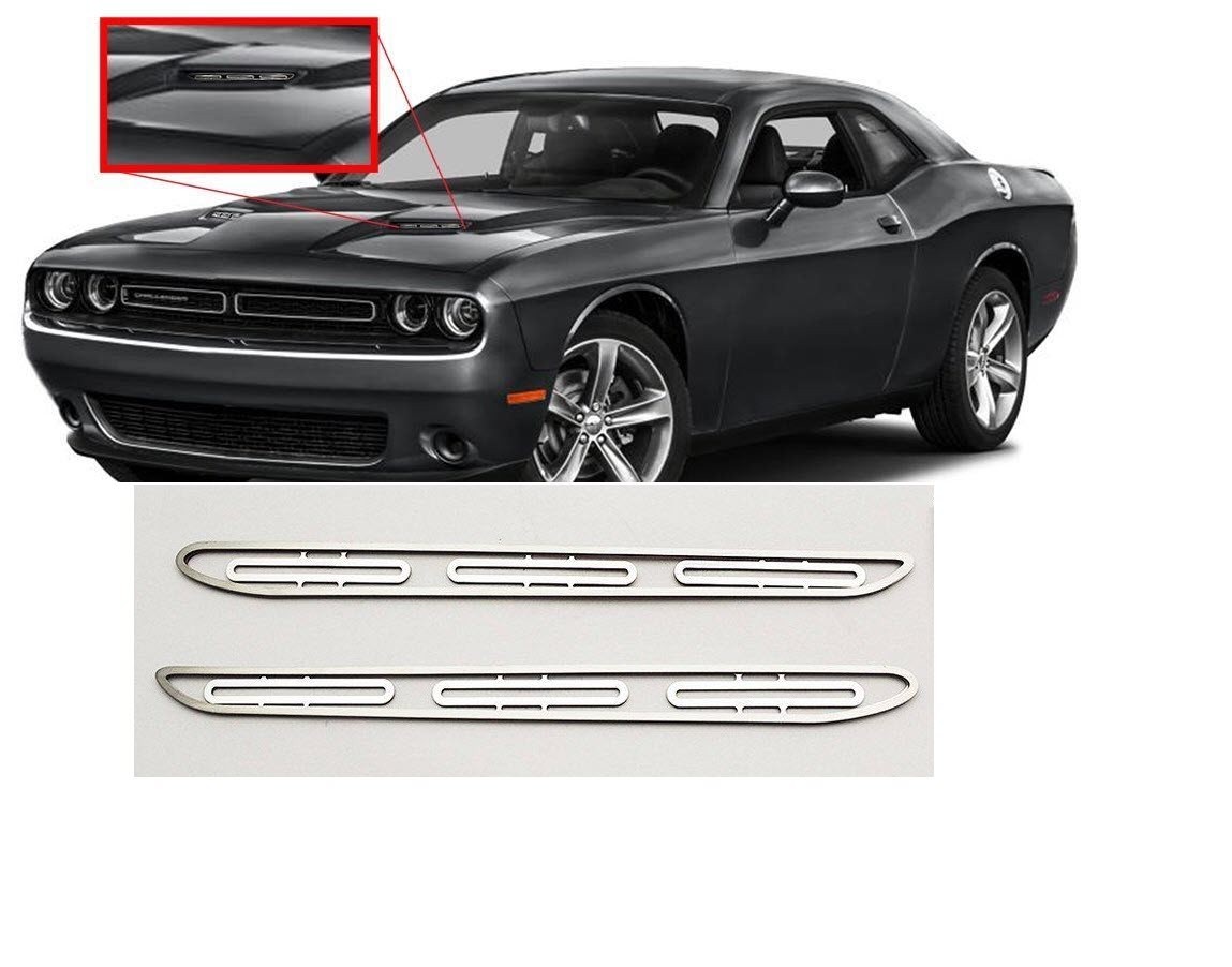 Stainless Hood Scoop Insert Overlays For 20152019 Dodge Challenger SXT