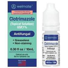 WELMATE Clotrimazole 1% Antifungal Solution | Itch Relief | 0.33 fl oz Exp 3/27