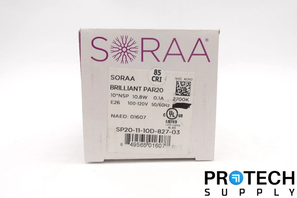 Soraa Brilliant PAR20 LED Bulb 2700K 10° 640Lm SP20-11-10D-827-03 NEW + WARRANTY - Image 2 of 4