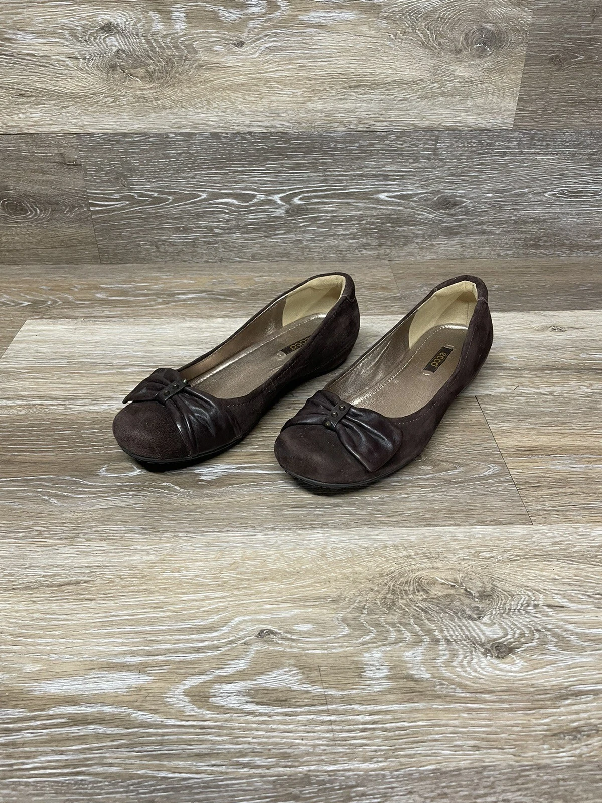 Scarpe basse da fumo ECCO donna taglia 38 M marroni in pelle