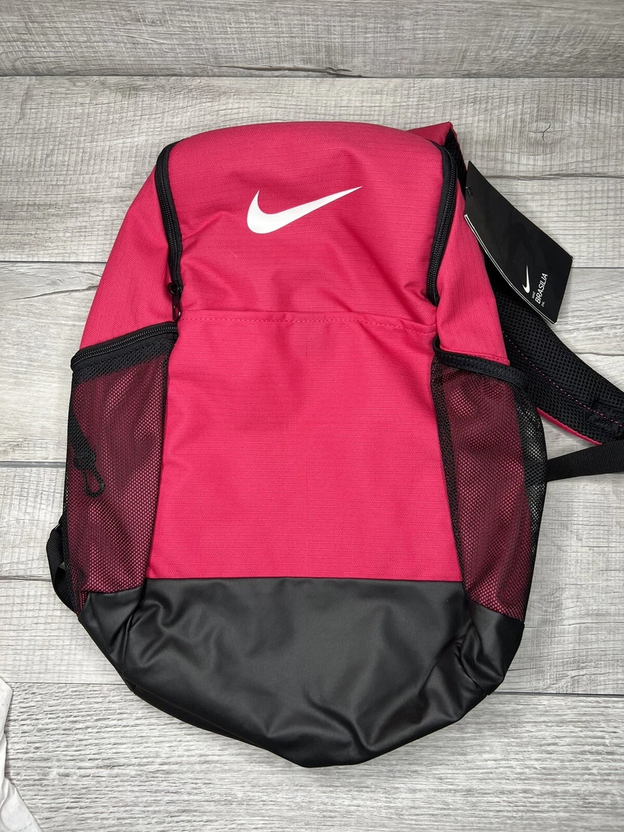 Nike Brasilia Printed Backpack - Light Silver/Rush Fuchsia/White