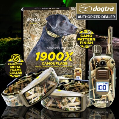 Dogtra 1900X Camouflage Remote Trainer 2-Dog Collar 3/4 mi, XPP Vibration & Tone