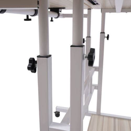 Rolling Laptop Computer Stand Table Cart Homes Desk Adjustable Angle + Height - Picture 18 of 24