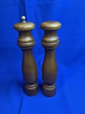 Vintage Wooden Salt Shaker Pepper Grinder 10 Inches Price Import MCM Wood Farm