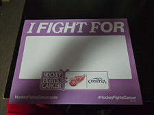 Detroit Red Wings 8x10 Hockey Fights Cancer Sign