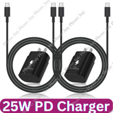 25W Type C USB-C Super Fast Wall PD Charger Cable For Samsung Galaxy S20 S21 S22