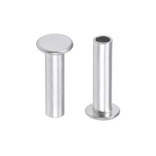 100Pcs M5x20mm Aluminium Tête plate Semi-tubulaire Rivets Argenté
