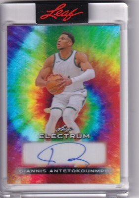 2024 Leaf Electrum Sports GIANNIS ANTETOKOUNMPO Tie-Dye AUTO SP #d 5/9 Bucks