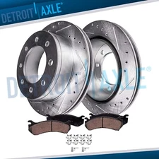 13.66'' Front Drilled Brake Rotors Brake Pads for Ford F-250 F-350 Super Duty