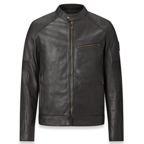 Belstaff Vanguard Motorcycle Leather Jacket - Antique Black - 第 1/4 張圖片