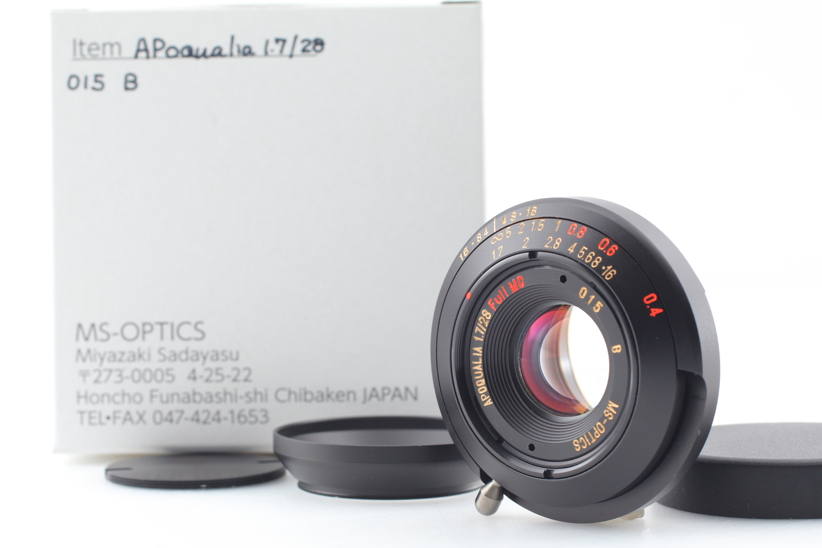 [Unused] MS-OPTICS APOUALIA 28mm F1.7 FULL MC Black Lens for Leica M From JAPAN