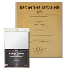 Case of 1000 BCW Sheet Music Size Archival 2 mil Poly Bags protectors covers