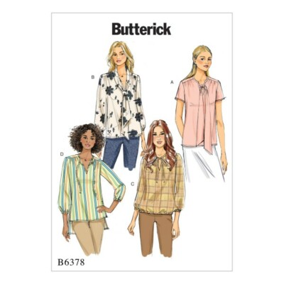 Butterick Schnittmuster 6378 Misses' geraffte Tops & Tuniken mit Krawatten