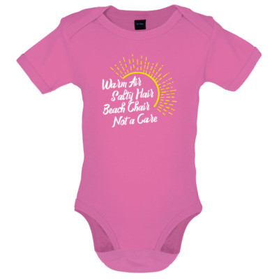 Warm Air, Salty Hair, Beach Chair - Kurzarm Babybody/Strampler Urlaub Strand Fun
