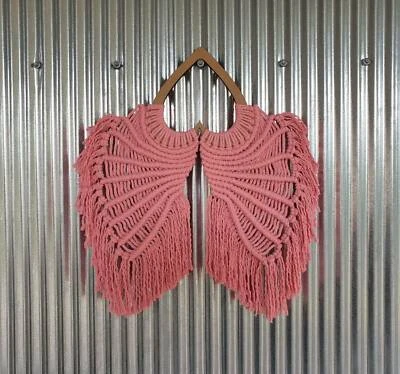 Macrame Hanging Angelic Wings In Musk Pink Nursery Decor