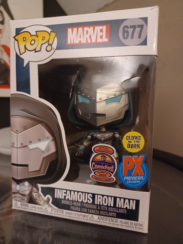 Funko Pop Marvel Infamous Iron Man Figure - Glow In The Dark Victor Von Doom Collectible (PX Exclusive)