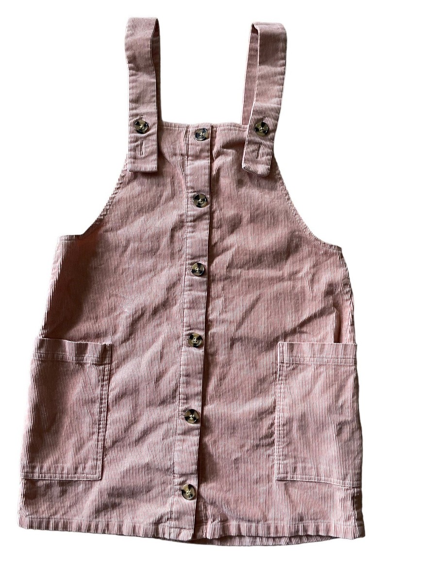 Mango Casual Size Jumper Dress Corduroy Pinky Orange Buttons