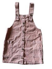 Mango Casual Size 4 Jumper Dress Corduroy Pinky Orange Buttons Pockets