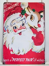 Retro Vintage Santa Christmas Wall Decor, Christmas Decoration, Retro Christmas