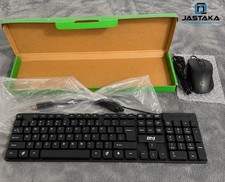 Bt Wired USB Keyboard Mouse Combo Full Size Black New Open Box