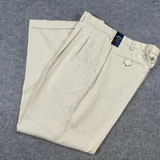 Callaway Golf Pants Mens 36x32 Beige Pleated Classic Fit Pro Spin Cotton Blend