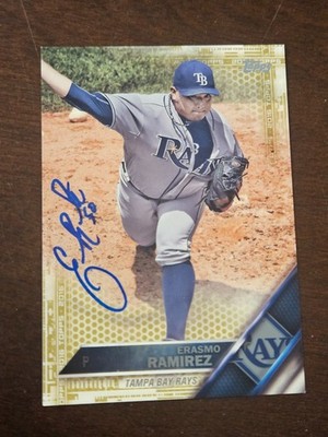 2016 Topps Gold ERASMO RAMIREZ RAYS In-Person Signed AUTO Autographed