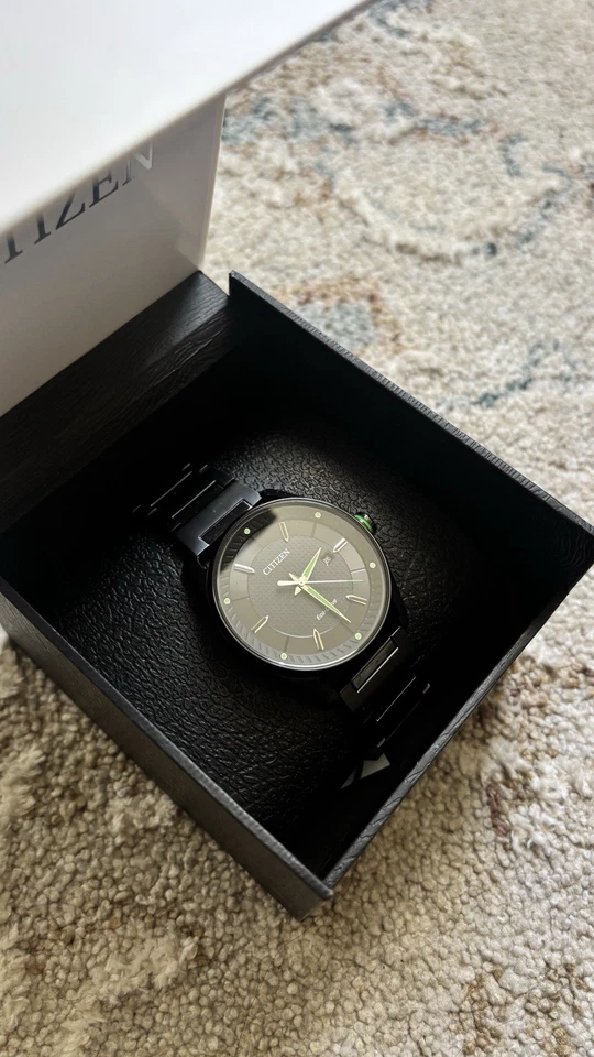 Reloj Pulsera Citizen Eco-Drive 42mm Negro Acero Inoxidable Caja y Correa, Hombre Foto 4 de 4