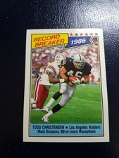 Todd Christensen Raiders 1987 Topps NFL Record Breaker #2 GLOSSY SCARCE