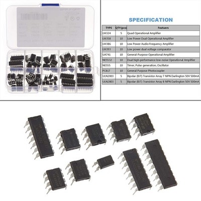 Packung mit 85 IC-Chips Integrierter Schaltungschip 10 Typen für die