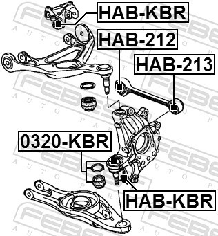 Fits FEBEST HAB-KBR REAR PIN SILENTBLOCK HONDA LEGEND 4D KB1 2007-200 ⭐UK Stock⭐