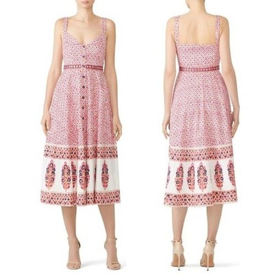 Saloni Fara Printed Stretch-Cotton Dress