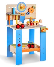 Kids Workbench,62 pcs,Wooden Tool Bench for Kids 3 Years and Up,Toddler Toy Work