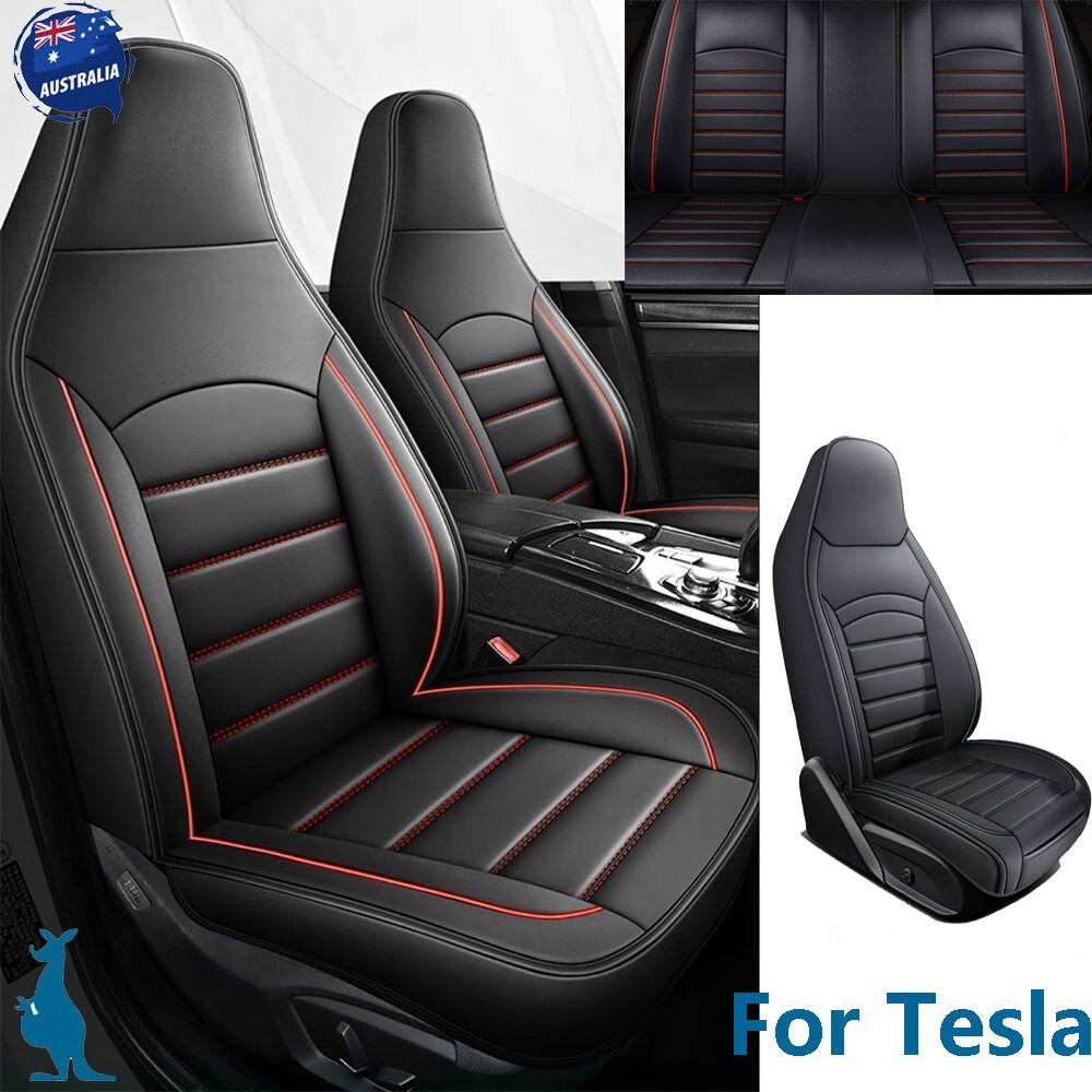 Car Seat Cover Waterproof Leather Seat Cover For Tesla High Back Front Rear AU